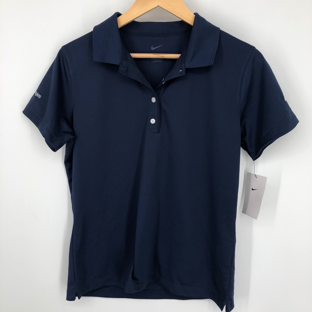 Nike Womens Golf Polo Size Medium Navy Blue‎ Short Sleeve NWT New